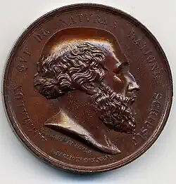 Bronzemedaille von 1832, die dem Andenken von Alkmaion von Croton gewidmet ist
